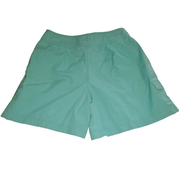 Vintage White Stag 90s Teal Blue Cargo Shorts 31 x6 High Waist Tie front Utility - Picture 2 of 7